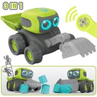 [아마존베스트]GILOBABY Remote Control Construction Team Engineering Vehicle, 3 in 1 RC Robot Car, Dance Moves, Plays Music, Light-up Eyes, Gift for Kids Age 3+