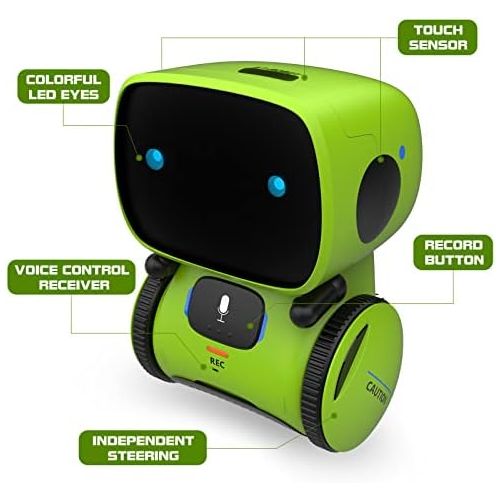  Gilobaby Kids Robot Toy, Talking Interactive Voice Controlled Touch Sensor Smart Robotics with Singing, Dancing, Repeating, Speech Recognition and Voice Recording, Gift for Kids Ag