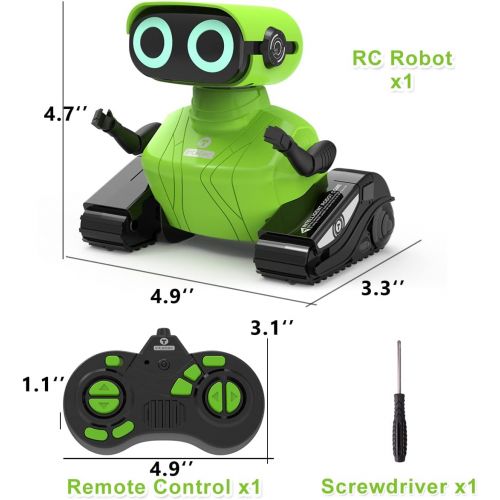  GILOBABY Remote Control Robot Toys, 2.4GHz RC Robots for Kids with Flexible Head & Arms, Dance Moves, Music and LED Eyes, Birthday Gifts for Children Boys Girls Age 4-7