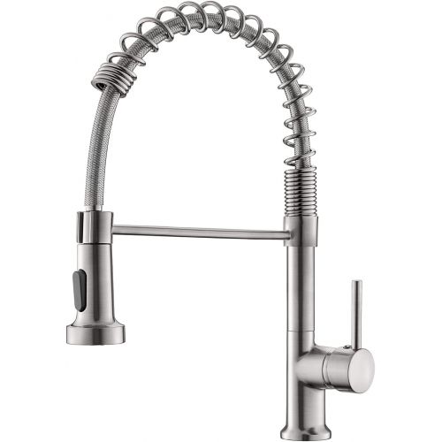  GIMILI Kitchen Faucet with Pull Down Sprayer Commercial Single Handle Lever Spring Kitchen Sink Faucet Brushed Nickel