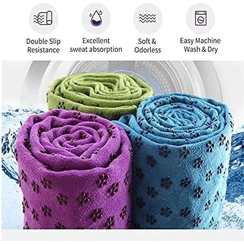  [아마존베스트]Ivy Yoga Towel Non-Slip Microfibre Yoga Towel Quick Drying Yoga Towel Non-Slip Ideal for Mat Hot Yoga 183 x 61 cm