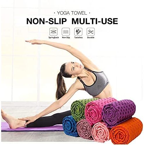  [아마존베스트]Ivy Yoga Towel Non-Slip Microfibre Yoga Towel Quick Drying Yoga Towel Non-Slip Ideal for Mat Hot Yoga 183 x 61 cm