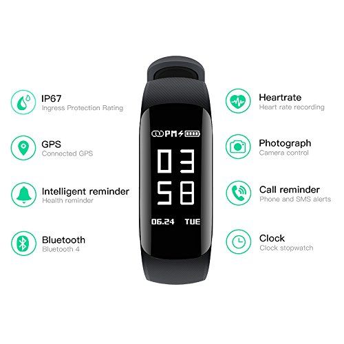  GIMTVTION Z17 Bluetooth 4.0 Wristband,Unlocked Watch Cell Phone with Passometer Heart Rate Tracker Wristwatch,Waterproof Smartwatch Phone for Android Samsung iOS iPhone Adult Kids