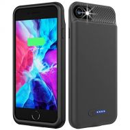 [아마존베스트]GIN FOXI Battery Case for iPhone SE2/8/7/6/6S,Qi Wireless Charging Case 5000mAh for iPhone SE 2020 Rechargeable Extended Charger Case Cover Compatible with iPhone Audio Devices,iPh