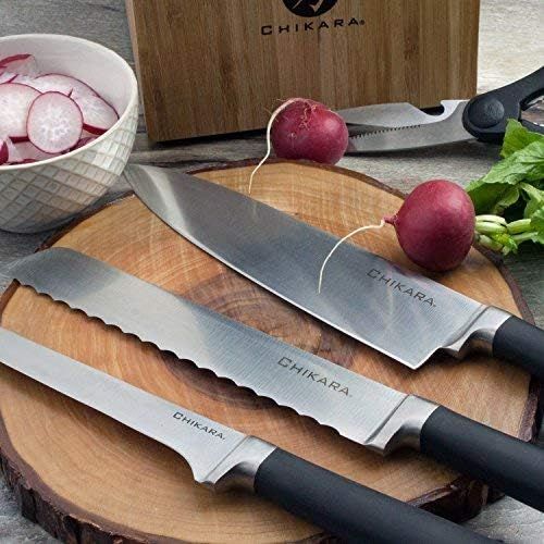  Ginsu Gourmet Chikara Series Forged 420J Japanese Stainless Steel 6-Inch Chefs Knife, 07219DS