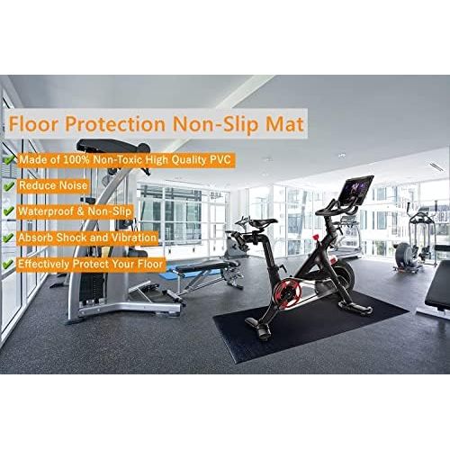  [아마존베스트]GIOVARA Fitness Equipment and Exercise Mat Non-Slip Shockproof Floor Protection Mat for Treadmills, Bicycles, Oars, Cross Trainer and Other Fitness Equipment 180cm x 80cm