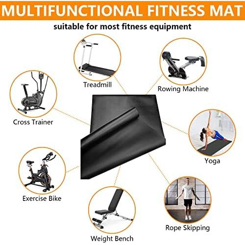  [아마존베스트]GIOVARA Fitness Equipment and Exercise Mat Non-Slip Shockproof Floor Protection Mat for Treadmills, Bicycles, Oars, Cross Trainer and Other Fitness Equipment 180cm x 80cm