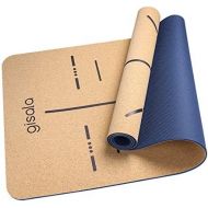 [아마존베스트]Gisala Yoga mat made of cork and natural rubber, Yoga mat, non-slip for gymnastics, Easy Care Yoga mat with carry trap (183 x 65 x 0.6 cm).