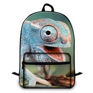 GIVE ME BAG Generic Chameleon 3D Print School Backpack for Teen Boys Mens Fashion Laptop Computer Backpack