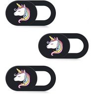 [아마존베스트]GJ Adventure Webcam Cover Protect Privacy Ultra Thin Slide Cute for Laptop, iPhone, iPad, iPad Mini, Android Phone, Echo Show, MacBook Pro, Mackbook Air, Tablet, PC - Unicorn (3 Pa