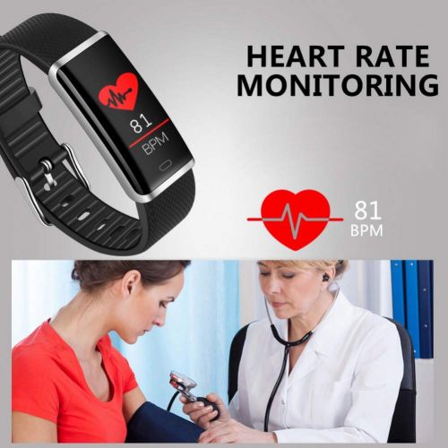  GJSHOUHUAN Smart Armband Smart Armband Herzfrequenz Blutsauerstoff-Schlaf-Monitor Sport Fitness Tracker Smart Band Nachricht Push Smart Armband