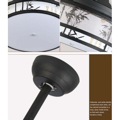  GJX Stealth Fan Light LED Living Room Study Bedroom Dining Room Ceiling Fan Light Wooden Fan Light Ceiling Fan Light ( Color : Wall control )