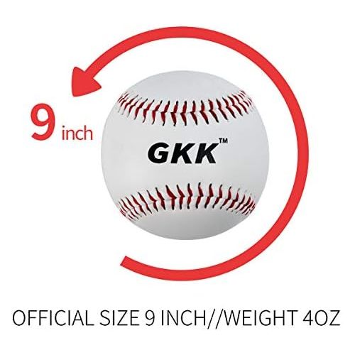  GKK Baseball 12 Pack Tballs Training Baseballs 9 inch TeeBall Safety Baseballs for Youth/Kids Baseball Soft Toss, Batting, Fielding, Hitting, Pitching, Practice(One Dozen)