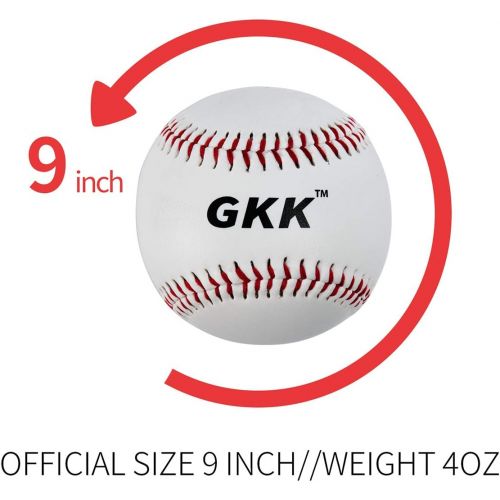  GKK Baseball 12 Pack Tballs Training Baseballs 9 inch TeeBall Safety Baseballs for Youth/Kids Baseball Soft Toss, Batting, Fielding, Hitting, Pitching, Practice(One Dozen)