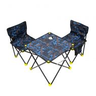 GKPLY Outdoor Folding Table and Chair Set - Picnic Casual Barbecue Table Camouflage Table and Two Chairs Set Portable Table and Chairs