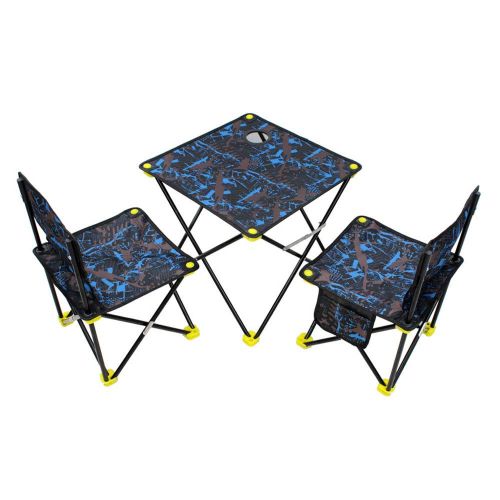  GKPLY Outdoor Folding Table and Chair Set - Picnic Casual Barbecue Table Camouflage Table and Two Chairs Set Portable Table and Chairs