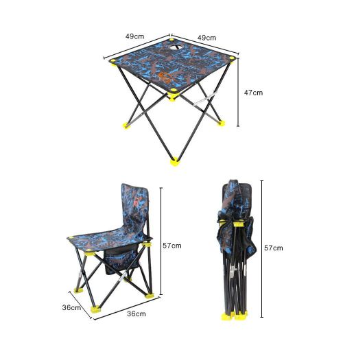  GKPLY Outdoor Folding Table and Chair Set - Picnic Casual Barbecue Table Camouflage Table and Two Chairs Set Portable Table and Chairs