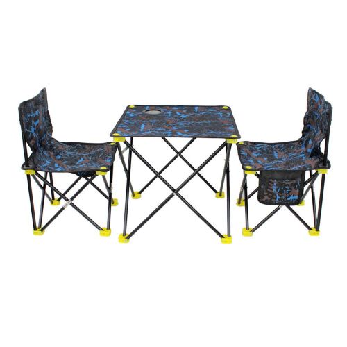  GKPLY Outdoor Folding Table and Chair Set - Picnic Casual Barbecue Table Camouflage Table and Two Chairs Set Portable Table and Chairs