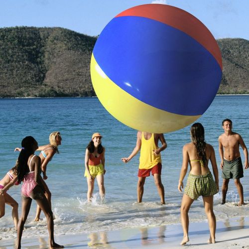 GKPLY Oversized Inflatable Beach Ball - Color Inflatable Beach Pool Ball Adult Children Water Games Outdoor Game Ball (200 cm Beach Ball)