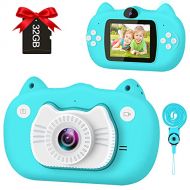 [아마존베스트]GKTZ Kids Camera Small Video Camcorder 12MP HD Digital Cameras with 2 inch Screen for Children ,Ideal Gift Toys for 3-8 Year Old Boys Girls - Blue