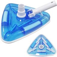 GKanMore Pool Vacuum Head 11 Triangular Transparent Weighted Vacuum Head with Brush and Handle for Cleaning Swimming Pools Vinyl Pools