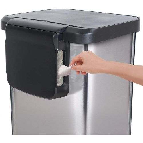  GLAD GLD-74507 Extra Capacity Stainless Steel Step Trash Can with Clorox Odor Protection of The Lid, Fits All 20G Garbage Waste Bags, 20 Gallon