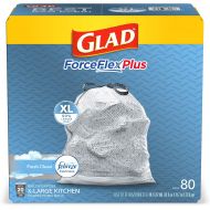 Glad ForceFlexPlus XL Grey Kitchen Drawstring Trash Bags, Febreze, 20 Gal, 80 Ct (Package May Vary)