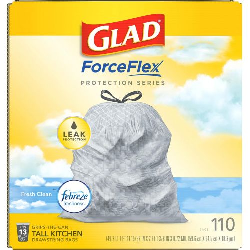  Glad Tall Kitchen Trash Bags, 13 Gal, 110 Ct