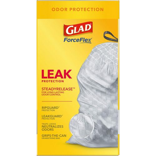  GLAD ForceFlex Protection Series Tall Kitchen Trash Bags, 13 Gal, Unscented OdorShield, 90 Ct (Package May Vary)