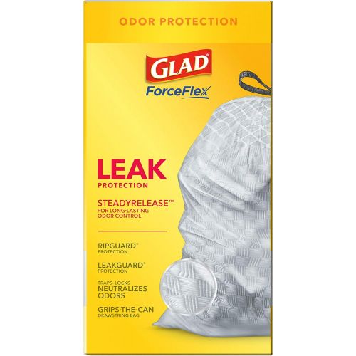  GLAD ForceFlex Protection Series Tall Kitchen Trash Bags, 13 Gal, Unscented OdorShield, 90 Ct (Package May Vary)