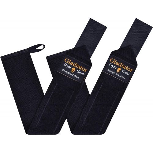  GLADIATOR GYM GEAR Weight Lifting Wrist Wraps with Thumb Loops - Wrist Support & Protection for Power Lifting Cross Training & Bodybuilding G3 Wrist Straps. Gladiator Gym Workout Gear for Men Women