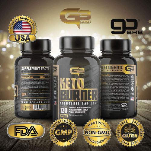  GLADIATOR GYM GEAR Keto Fat Burner Pills, Exogenous Ketones W 2g Go Bhb Keto Weight Loss Supplement & Garcinia Cambogia Blend for Men & Women. Ketone Supplement for Belly Fat, Appetite Suppressant,