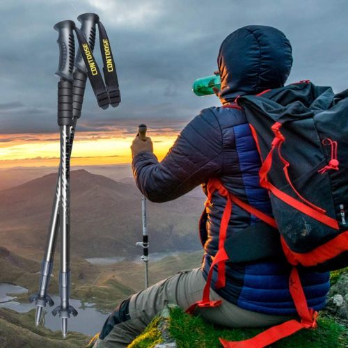  GLAF Trekking Poles Aluminum Telescopic Walking Stick Adjustable Ultralight Collapsible Climbing Hiking Poles for Mountaining Backpacking Walking Camping