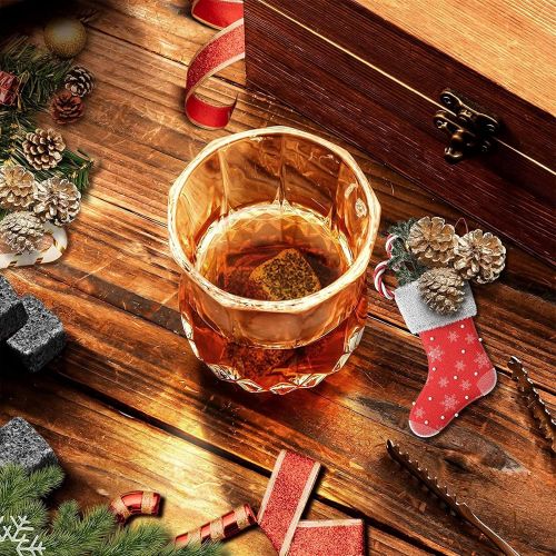 [아마존베스트]GLASKEY Whiskey Glasses, Set of 4 Scotch Glass Tumblers for Drinking Bourbon, Cognac, Irish Whisky, Large 7-12oz Premium Lead-Free Crystal Old Fashioned Glass (10oz, 3.0 (W) x 3.2(