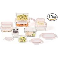 GLASSLOCK Smart 20-Piece Glass Food Storage Set - 100% Airtight & Leakproof, BPA Free lids, Freezer to Oven Safe, Meal Prep