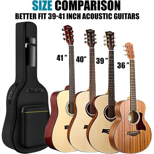  [아마존베스트]GLEAM Guitar Gig Bag - 0.3 Inch Sponge Padding Fit 41 Inch Acoustic Waterproof Black