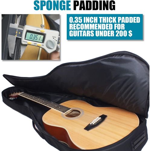  [아마존베스트]GLEAM Guitar Gig Bag - 0.3 Inch Sponge Padding Fit 41 Inch Acoustic Waterproof Black