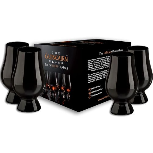  [아마존베스트]Set of Four Black Glencairn Scotch Whisky Glasses in one Box