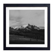 GLITZFAS PRINTS Framed Wall Art Rocks Mountains Colorado Mountain Range Art Print Black Wood Framed Wall Art Picture for Home Decoration Black and White 18x18 (45cmx45cm) Fra