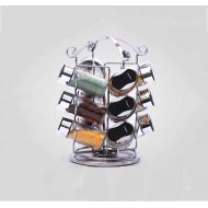 GLMAMK Rotating Spice Rack Set,Control Bottle Glass Jars,MSG Sauce Bowl Kitchen Storage Containers