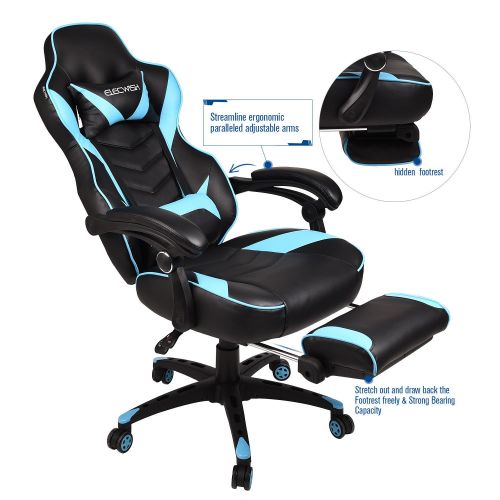  GLOBAL SHIPMENTS Gaming Chair Racing Style Leather High Back Computer Office Swivel Seat Foot Rest Based on,