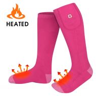 GLOBAL VASION Heated Socks,Unisex Cold Weather Electric Heated Socks,Socks Feet Warmers for Chronically Cold Feet Skiing,Camping,Hiking,Snowboating