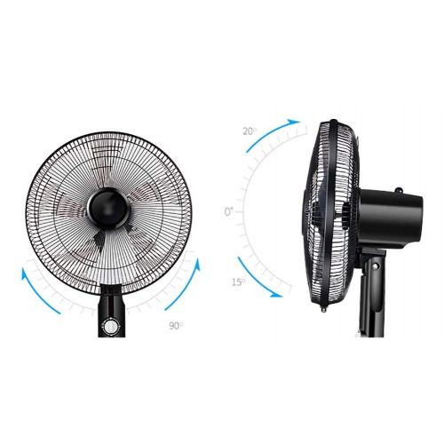  GLOBE AS Standing Pedestal Fan Electrical Shaking Head Fans Oscillating Pedestal Stand Fan Floor-standing 4 Speed Setting Timer Adjustable Telescopic Low Noise Energy Efficient Room Air Cir