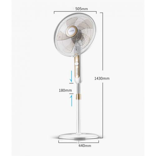  GLOBE AS Pedestal Fans Home Floor Fan Can Be Rotated Adjustable Height 18-Inch 4 Speed Setting Energy Efficient Remote Ultra-Quiet Vertical Air Circulation Timing White 60W Room Ai