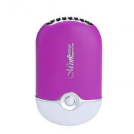 GLOBE AS Summer USB Mini Charging Fan Palm Air Conditioner Small Electric Outdoor Handheld Pocket Portable Fan Room Air Circulator Fan (Color : Purple)