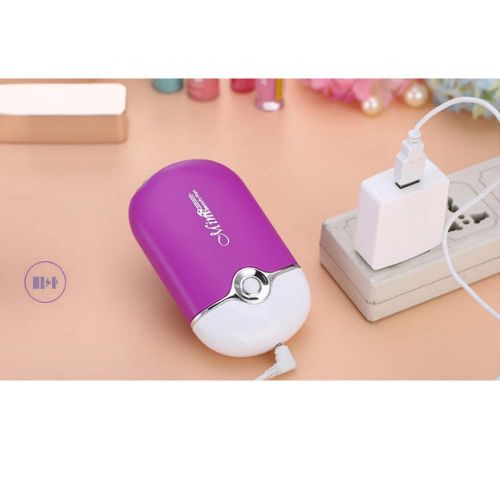  GLOBE AS Summer USB Mini Charging Fan Palm Air Conditioner Small Electric Outdoor Handheld Pocket Portable Fan Room Air Circulator Fan (Color : Purple)