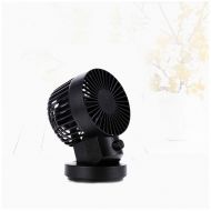 GLOBE AS USB Mini Fans Double Blades Shaking Heads Electric Portable Mute Dorm Beds Student Offices Room Air Circulator Fan (Color : Black)