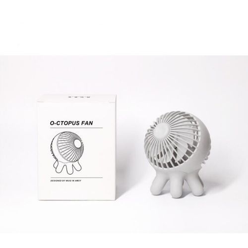  GLOBE AS Octopus Fan Mini Handheld Portable Fan Creative Cute Cartoon USB Small Fan Room Air Circulator Fan (Color : Blue Gray)