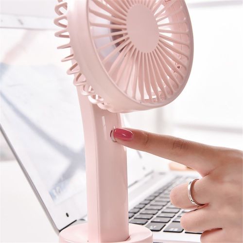  GLOBE AS Handheld Touch Fan Small Rechargeable Portable Handheld Mini USB Desktop Outdoor Room Air Circulator Fan (Color : White)