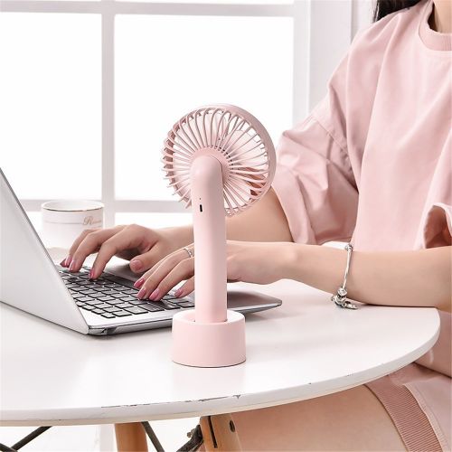  GLOBE AS Handheld Touch Fan Small Rechargeable Portable Handheld Mini USB Desktop Outdoor Room Air Circulator Fan (Color : White)